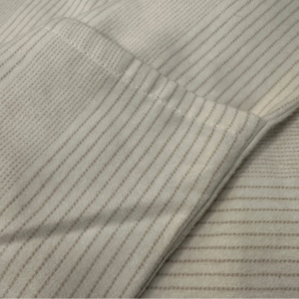 BOLL & BRANCH | cream / oak fine line striped FLANNEL standard pillow covers - Picture 11 of 14